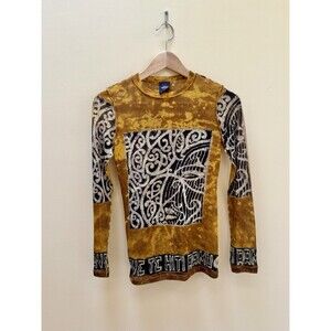 JEAN PAUL GAULTIER SS 1996 Classique Long Sleeve Mesh Top Shirt Tribal Small